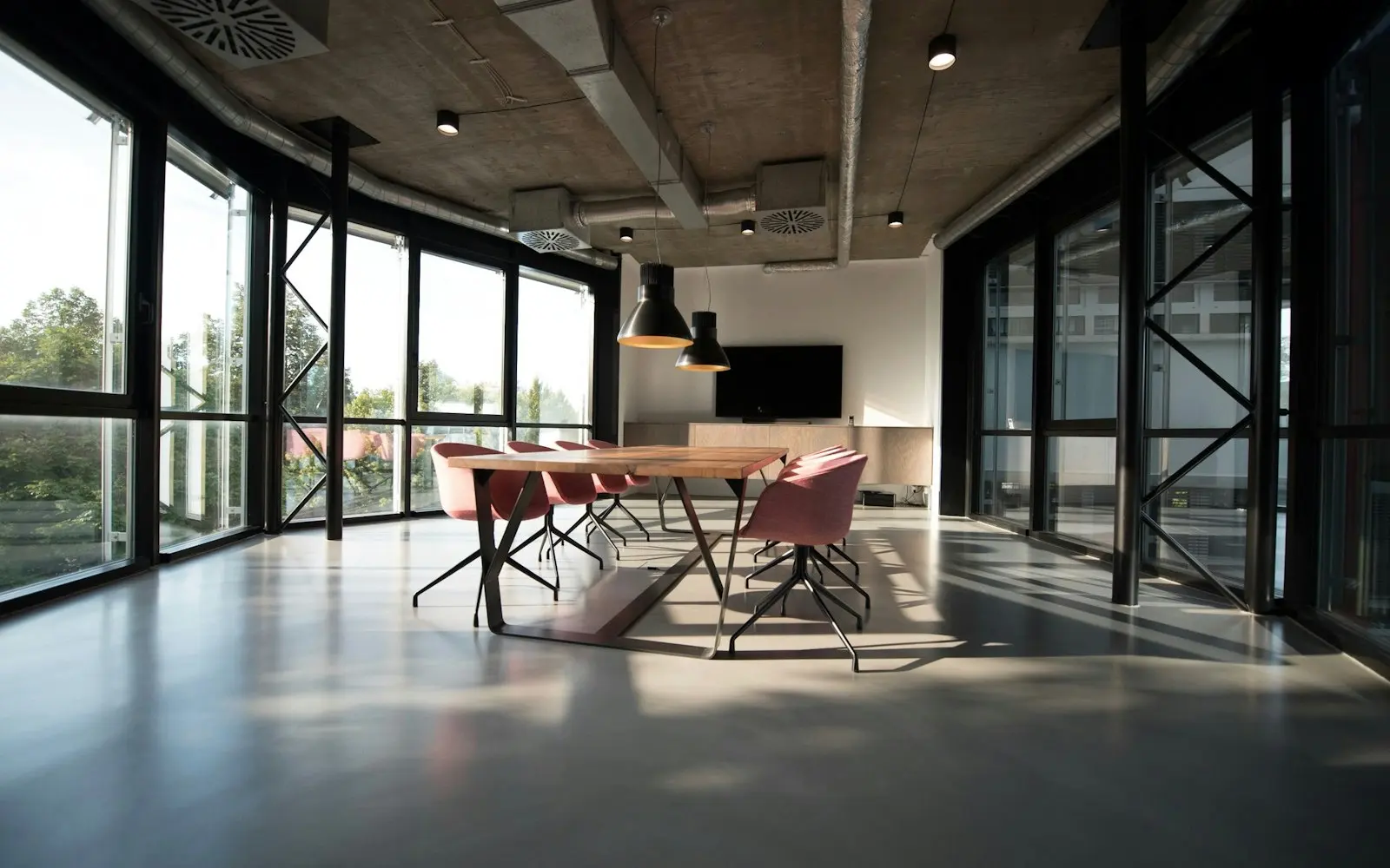 Conference room prepared for a hiring conversation